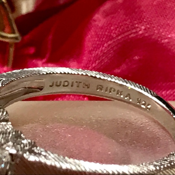 JUDITH RIPKA PRINCESS THREE STONE DIAMONIQUE RING - Picture 9 of 9